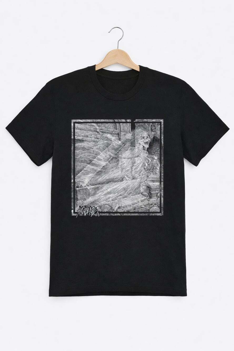 Sawblade 666 Mausoleum T Shirt Goth Emo Grunge Horror Death Skull Large NWT CR80